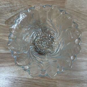 Vintage Glass Cup, Floral Cut
